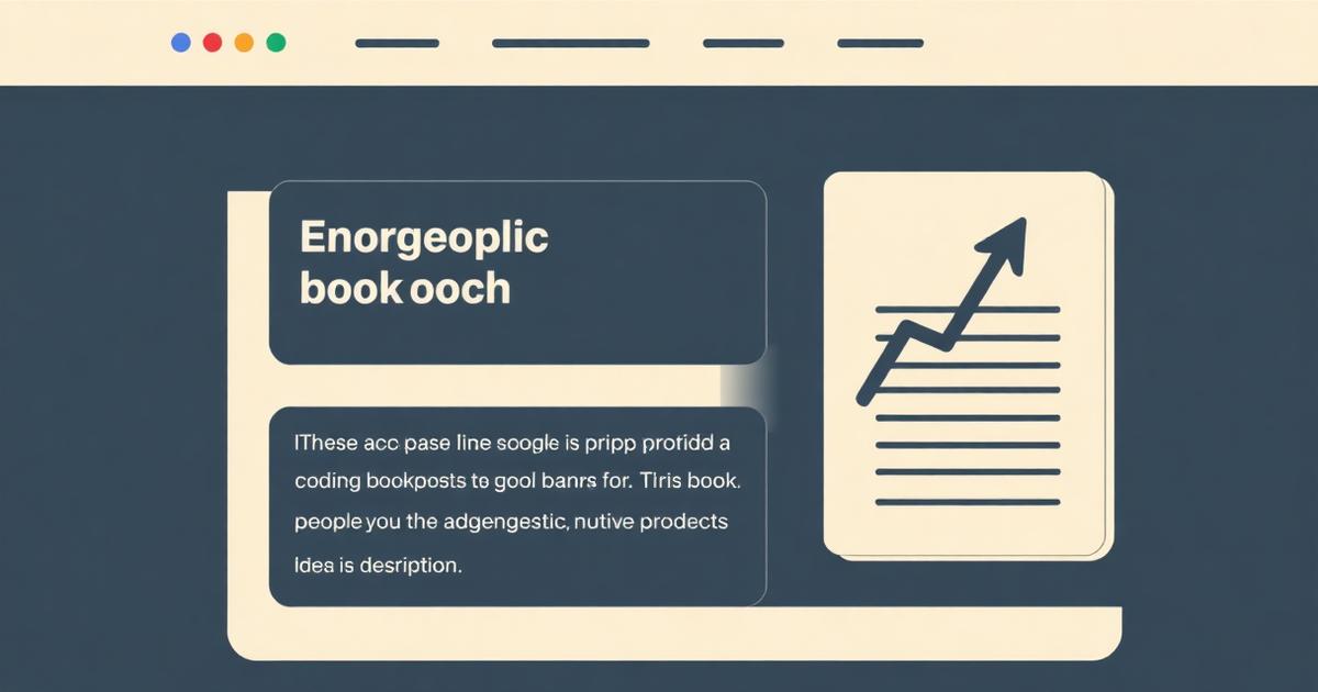 Book product page mockup with a highlighted description and rising sales arrow